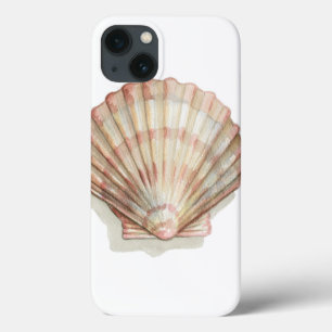 ピンクおよびクリーム色の貝殻 iPhone 13ケース