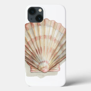 ピンクおよびクリーム色の貝殻 iPhone 13ケース