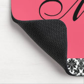 ピンクおよびダマスク織のプリントのマウスパッド マウスパッド (コーナー)