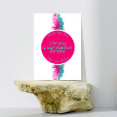 ピンクおよびティール(緑がかった色)がんカード カード