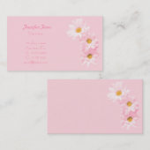 ピンクおよびデイジーの花の名刺 名刺 (正面/裏面)