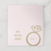 ピンクおよびフェイク金ゴールドグリッター婚約リングや輪ブライダル プレイスカード (外部開封)