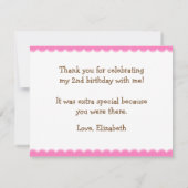 ピンクおよびブラウンのてんとう虫の平らなサンキューカード サンキューカード (裏面)