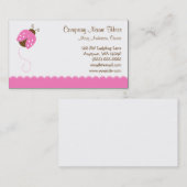 ピンクおよびブラウンのてんとう虫 名刺 (正面/裏面)