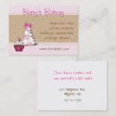 ピンクおよびブラウンのベーカリーの名刺 名刺 (正面/裏面)