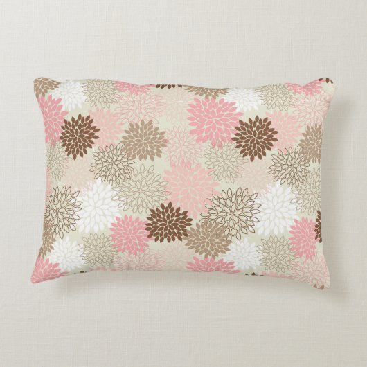 ピンクおよびブラウンのミイラパターン アクセントクッション (裏面)