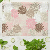 ピンクおよびブラウンのミイラパターン キッチンタオル (折り畳み)