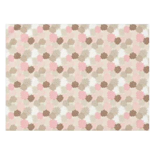 ピンクおよびブラウンのミイラパターン テーブルクロス (正面(横))