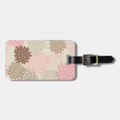 ピンクおよびブラウンのミイラパターン ラゲッジタグ (正面横)