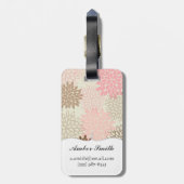 ピンクおよびブラウンのミイラパターン ラゲッジタグ (裏面縦)