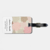 ピンクおよびブラウンのミイラパターン ラゲッジタグ (裏面横)
