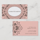 ピンクおよびブラウンのヴィンテージフレームのテレホンカード コーリングカード (正面/裏面)