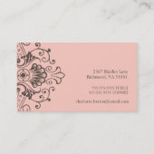 ピンクおよびブラウンのヴィンテージフレームのテレホンカード コーリングカード (裏面)