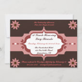 ピンクおよびブラウンの女性の昼食会のカスタムの招待状 招待状 (正面)