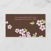 ピンクおよびブラウンの桜の名刺 名刺 (裏面)