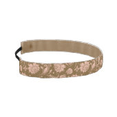 ピンクおよびブラウンの花柄パターン アスレチックヘッドバンド (左)