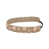 ピンクおよびブラウンの花柄パターン アスレチックヘッドバンド (右)