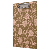 ピンクおよびブラウンの花柄パターン クリップボード (左)
