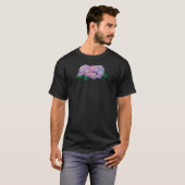 ピンクおよびラベンダーのアジサイメンズ Tシャツ (正面フル)