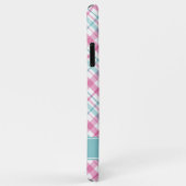 ピンクおよび水の格子縞パターン Case-Mate iPhoneケース (裏面/右)