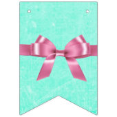 ピンクおよび水及びティール（緑がかった色）の誕生日の旗の旗 バンティングフラッグ (第1の旗)