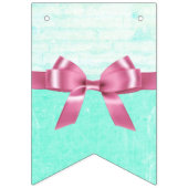 ピンクおよび水及びティール（緑がかった色）の誕生日の旗の旗 バンティングフラッグ (第3の旗)