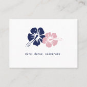 ピンクおよび海軍ハイビスカスの搭乗券の座席カード プレイスカード (裏面)