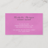 ピンクおよび灰色のカップケーキの名刺 名刺 (裏面)