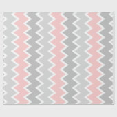 ピンクおよび灰色のシェブロンの包装紙 ラッピングペーパー (フラット)