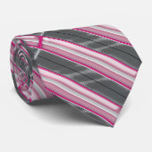 ピンクおよび灰色のストライプのなタイ ネクタイ (ロール)