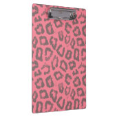 ピンクおよび灰色のヒョウのチータのアニマルプリント クリップボード (右)