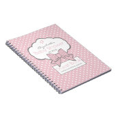 ピンクおよび灰色のベビーシャワーの来客名簿 ノートブック (右側)