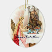 ピンクおよび獣の美しい セラミックオーナメント (左)