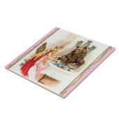 ピンクおよび獣の美しい タイル (側面)