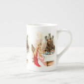 ピンクおよび獣の美しい ボーンチャイナマグカップ (右)