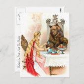 ピンクおよび獣の美しい ポストカード (正面/裏面)