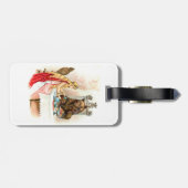 ピンクおよび獣の美しい ラゲッジタグ (裏面横)