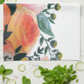 ピンクおよび珊瑚のバラの台所タオル キッチンタオル (折り畳み)