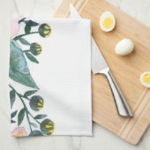 ピンクおよび珊瑚のバラの台所タオル キッチンタオル (四つ折り)