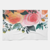 ピンクおよび珊瑚のバラの台所タオル キッチンタオル (横)