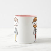 ピンクおよび白いゲイプライドのバレンタインデーのマグ ツートーンマグカップ (中央)