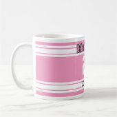 ピンクおよび白いバスケットボールジャージー コーヒーマグカップ (左)