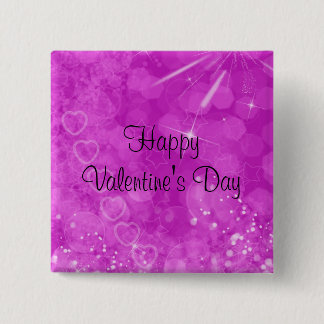 ピンクおよび白いバレンタインのデザイン 缶バッジ