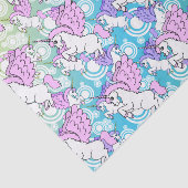 ピンクおよび白いユニコーンパターンデザイン 薄葉紙 (詳細)