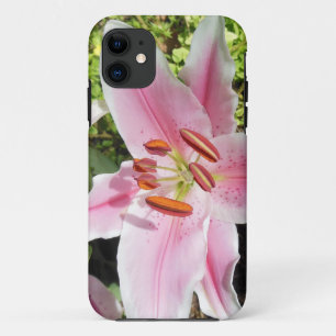 ピンクおよび白いユリの花 iPhone 11 ケース