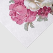 ピンクおよび白いヴィンテージのバラ 薄葉紙 (詳細)