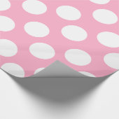 ピンクおよび白い水玉模様のギフトの包装紙 ラッピングペーパー (角)