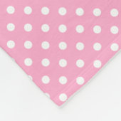 ピンクおよび白い水玉模様パターンフリースブランケット フリースブランケット (角)