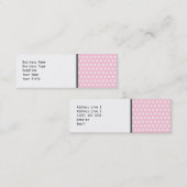 ピンクおよび白い水玉模様パターン スキニー名刺 (正面/裏面)
