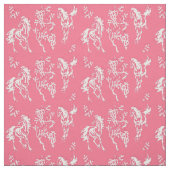 ピンクおよび白い生地の馬 ファブリック (見本)